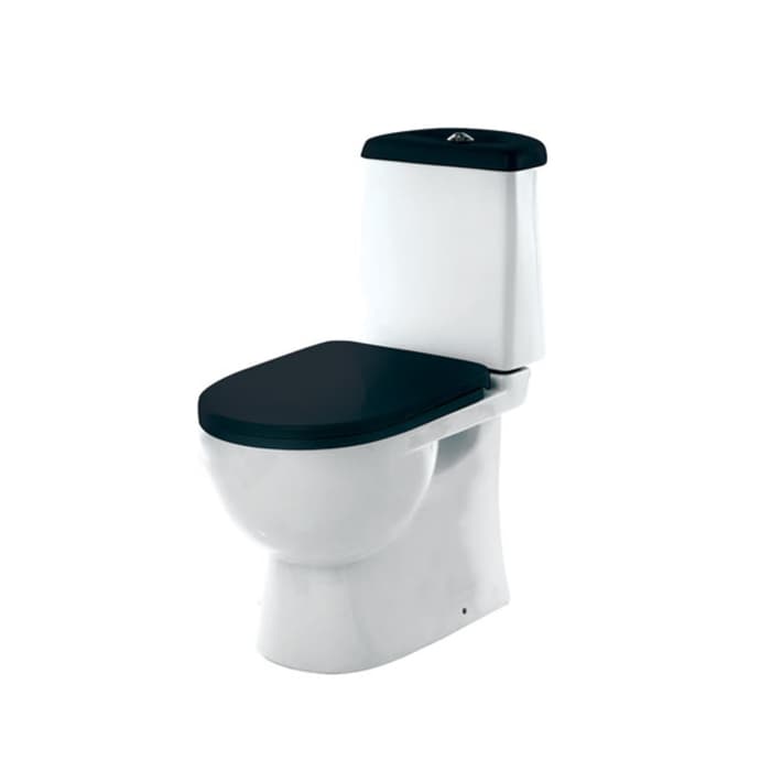 Унитаз компакт Sanita Best Color Black SL DM, 2-режима, арматура Geberit, белый