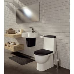 Унитаз компакт Sanita Best Color Black SL DM, 2-режима, арматура Geberit, белый