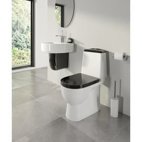Унитаз компакт Sanita Best Color Black SL DM, 2-режима, арматура Geberit, белый