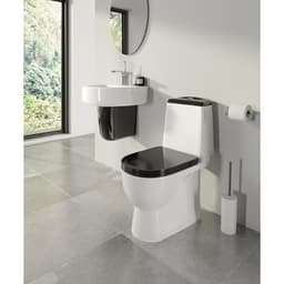 Унитаз компакт Sanita Best Color Black SL DM, 2-режима, арматура Geberit, белый