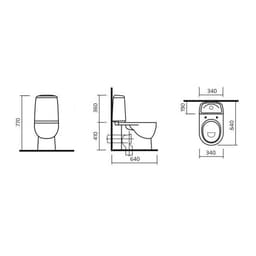 Унитаз компакт Sanita Best Color Black SL DM, 2-режима, арматура Geberit, белый