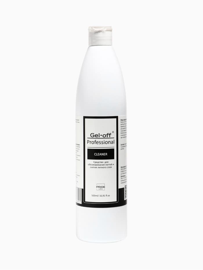 Средство для обезжиривания ногтей и снятия липкого слоя Gel-off Cleaner Professional, 500 мл