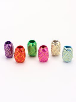 Лента упаковочная, с полосой, микс, 0.5 см × 10 м, набор 6 шт.