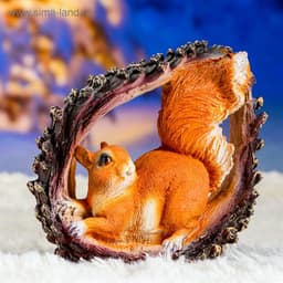 Садовая фигура из полистоуна «Белка в шишке», 25×20×14 см