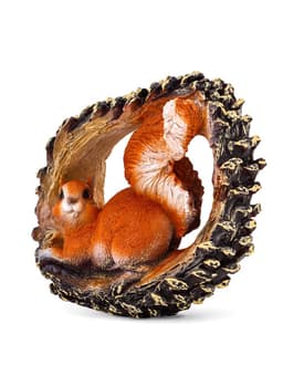 Садовая фигура из полистоуна «Белка в шишке», 25×20×14 см