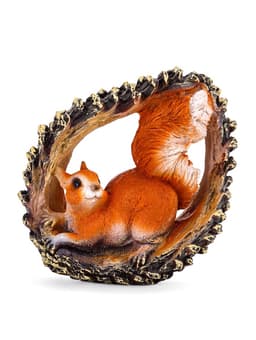 Садовая фигура из полистоуна «Белка в шишке», 25×20×14 см