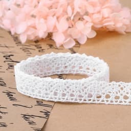 Кружево вязаное, 15 мм, 15±1 м, белое