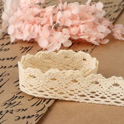 Кружево вязаное, 25 мм × 15 ± 1 м, цвет бежевый