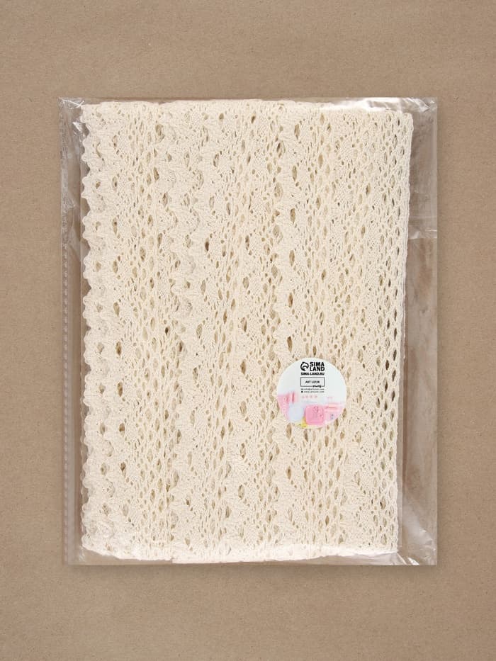 Кружево вязаное, 25 мм × 15 ± 1 м, цвет бежевый