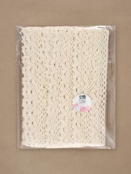 Кружево вязаное, 25 мм × 15 ± 1 м, цвет бежевый