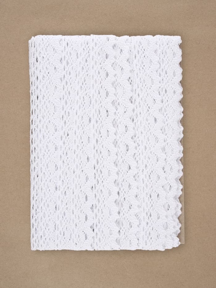 Кружево вязаное, 25 мм, 15±1 м, белое