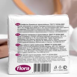 Салфетки бумажные, 24×24 см, 100 шт., белые