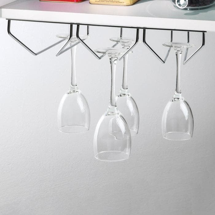 Сушилка для бокалов Доляна, 3 направляющих, 34×6.5×33 см, хромированная