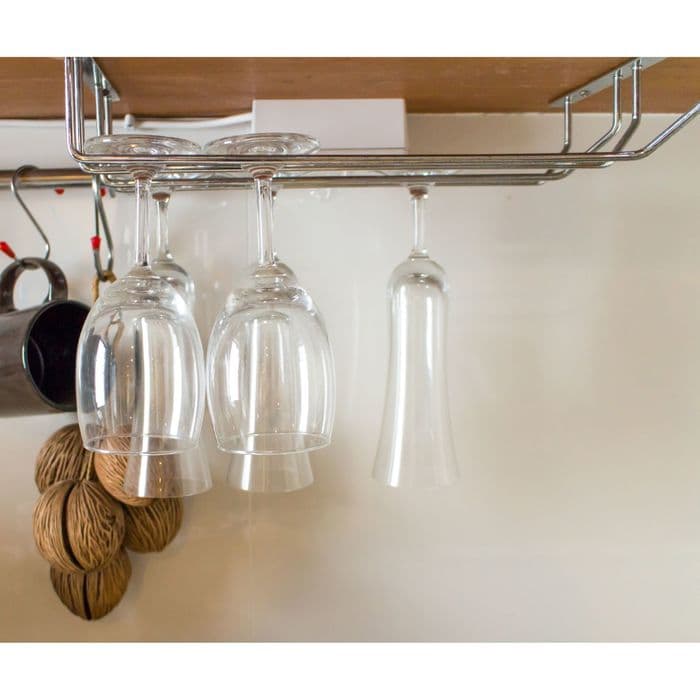 Сушилка для бокалов Доляна, 3 направляющих, 34×6.5×33 см, хромированная