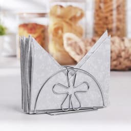 Салфетница Доляна «Цветок»,13×6×7.5 см, серебряная