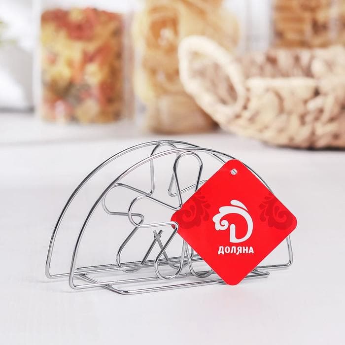 Салфетница Доляна «Цветок»,13×6×7.5 см, серебряная