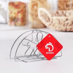 Салфетница Доляна «Цветок»,13×6×7.5 см, серебряная