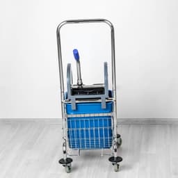 Тележка уборочная одноведерная с отжимом и сеткой, 23 л, хромированная рама