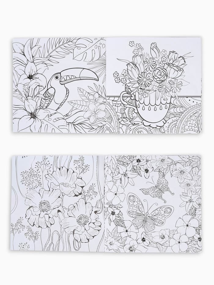 Раскраска - антистресс, альбом «Цветочное наслаждение» 20 стр.