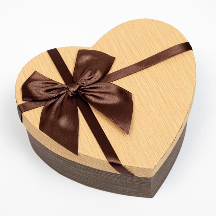 Набор подарочных коробок 3 в 1 «Сердце», с бантом, коричневый, 22×20×9 - 16×14×6 см