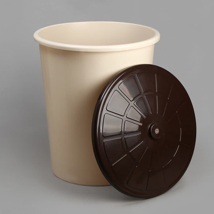 Бак хозяйственно - бытовой, 100 л, пластиковый, с крышкой, бежевый