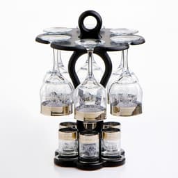 Мини-бар «Изящный», 12 предметов, бокал 240 мл, стопка 50 мл, гравировка, стекло, прозрачный, золотистый