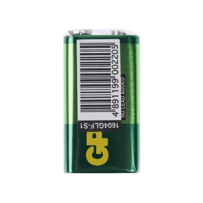 Батарейка солевая GP Greencell Extra Heavy Duty, 6F22-1S, 9 В, крона, спайка, 1 шт.