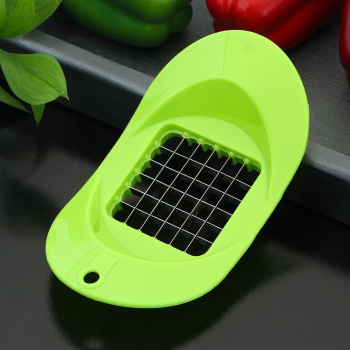 Овощерезка - винегретница Доляна «Кубик», 19 см, с ручками, МИКС