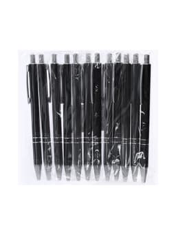 Ручка под логотип Calligrata, шариковая, автоматическая, синий стержень, узел 0.5 мм, корпус металлический чёрный с серебристым