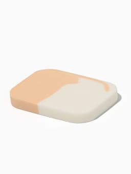 Спонж для макияжа, 5.5×4.5 см, белый, бежевый