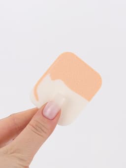 Спонж для макияжа, 5.5×4.5 см, белый, бежевый