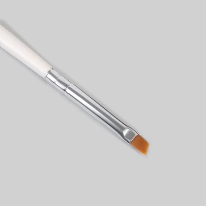 Кисть для наращивания и дизайна ногтей, скошенная, плоская, 17.5 см, 5×6 мм, белая