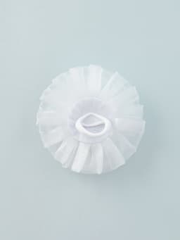 Бант для волос на резинке «Школьница», волна квадрат, d=10 см, белый