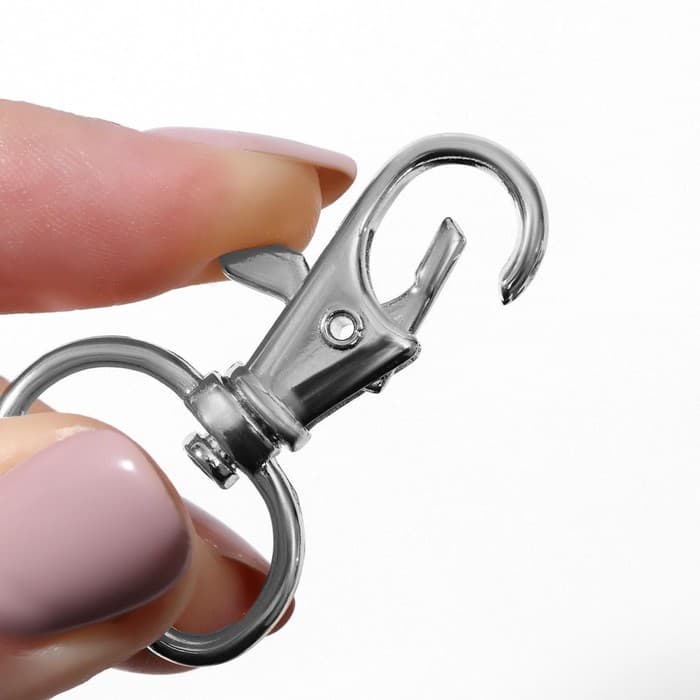 Карабин металлический, 39×24 мм / 20×2 мм, 6 шт., цвет серебряный