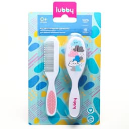 Расчёска детская, массажная щётка с натуральной щетиной для волос в наборе «Малыши и малышки», от 0 мес.