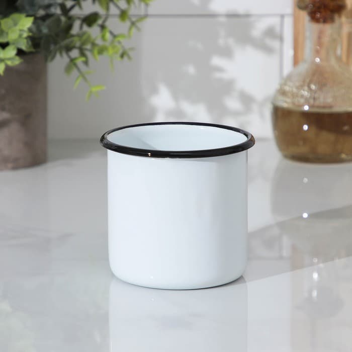 Кружка эмалированная, 400 мл, белая