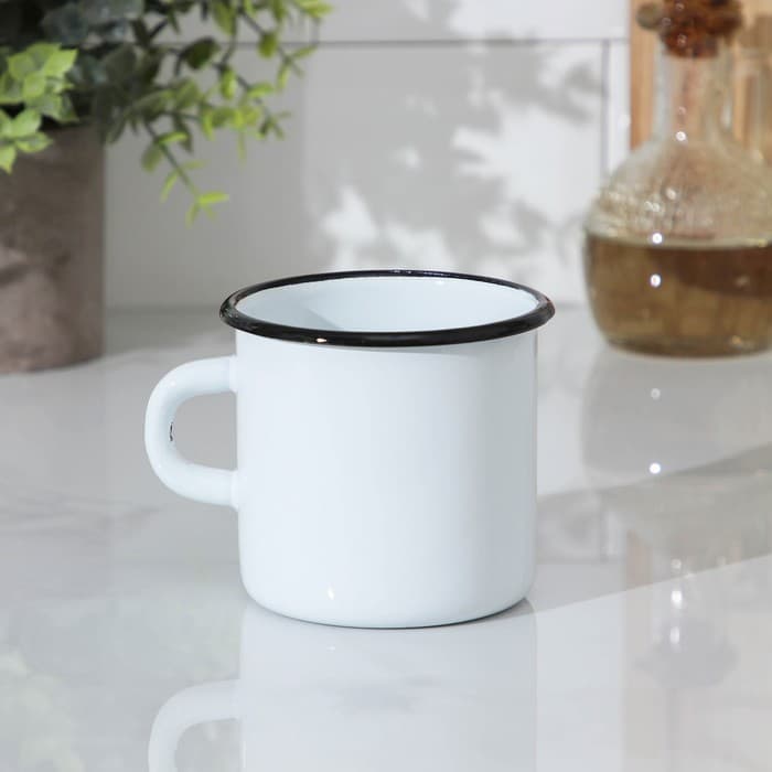 Кружка эмалированная, 400 мл, белая