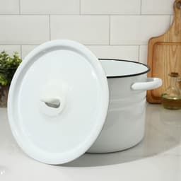 Кастрюля эмалированная, 8 л, d=25.5 см, с крышкой, без деколи, белая