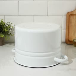 Кастрюля эмалированная, 8 л, d=25.5 см, с крышкой, без деколи, белая