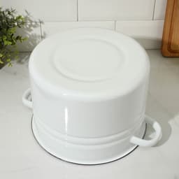 Кастрюля эмалированная, 8 л, d=25.5 см, с крышкой, без деколи, белая