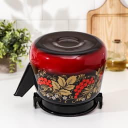 Чайник эмалированный «Рябинка», 3.5 л, красно-чёрный МИКС