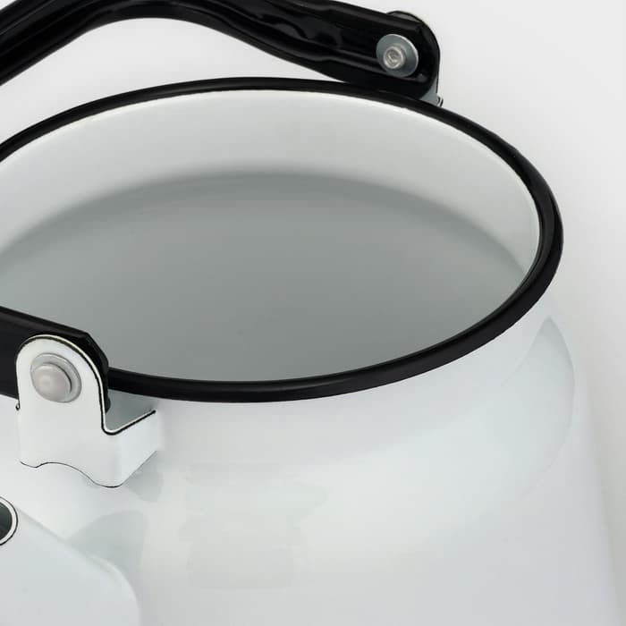 Чайник, 3.5 л, эмалированная сталь, белый