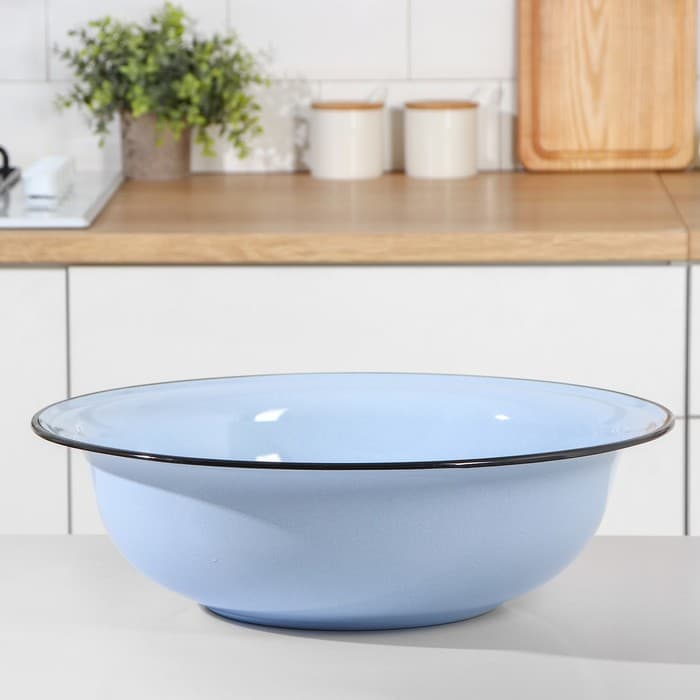 Таз эмалированный, 12 л, 46×13 см, голубой