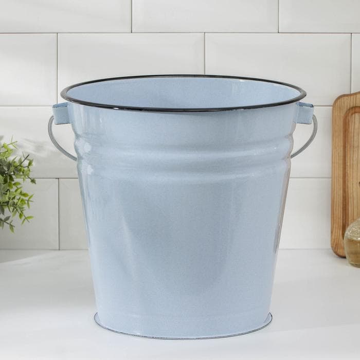 Ведро эмалированное, 12 л, голубое