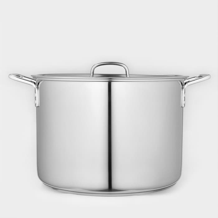 Котёл Катунь «Общепит», 20 л, d=35 см, h=24 см, с крышкой, капсульное дно, индукция, нержавеющая сталь, хромированная