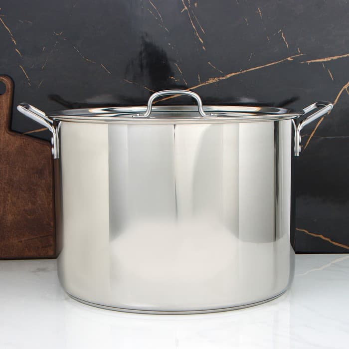 Котёл Катунь «Общепит», 30 л, d=40 см, h=28 см, с крышкой, капсульное дно, индукция, нержавеющая сталь, хромированная