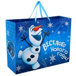 Пакет подарочный новогодний, 61×46×20 см, упаковка, Холодное сердце