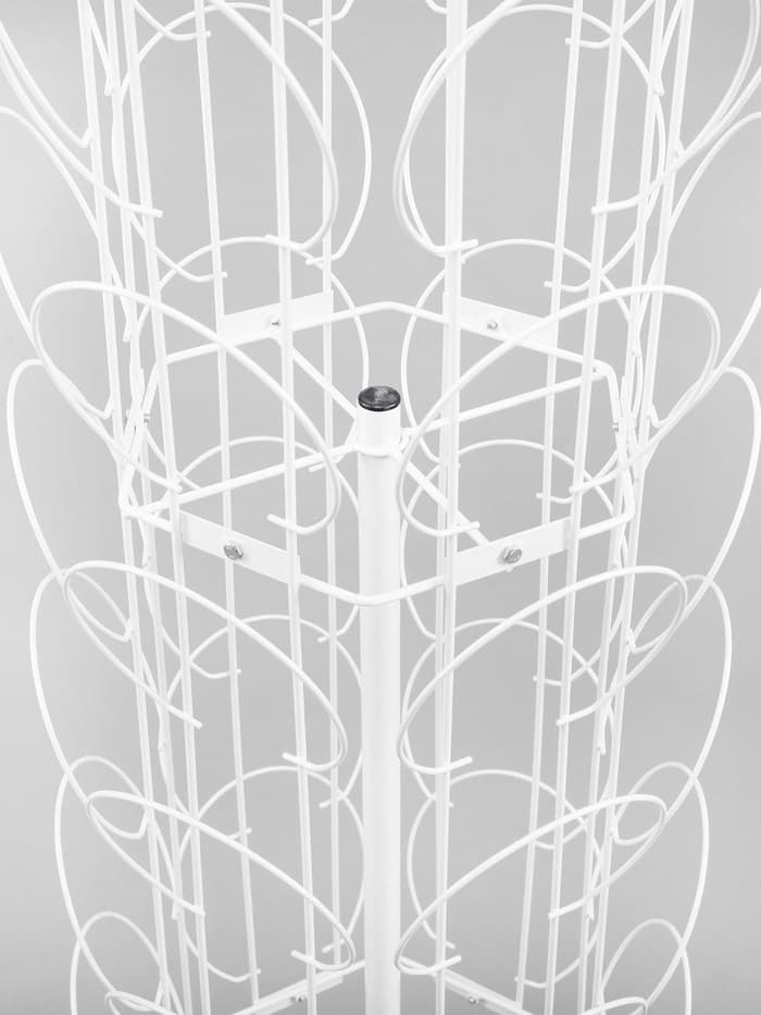 Стойка вращающаяся для шапок, напольная, 48 карманов, 50×50×180 см, белая