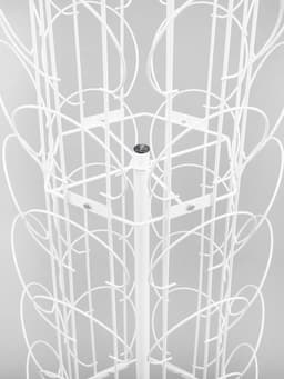 Стойка вращающаяся для шапок, напольная, 48 карманов, 50×50×180 см, белая