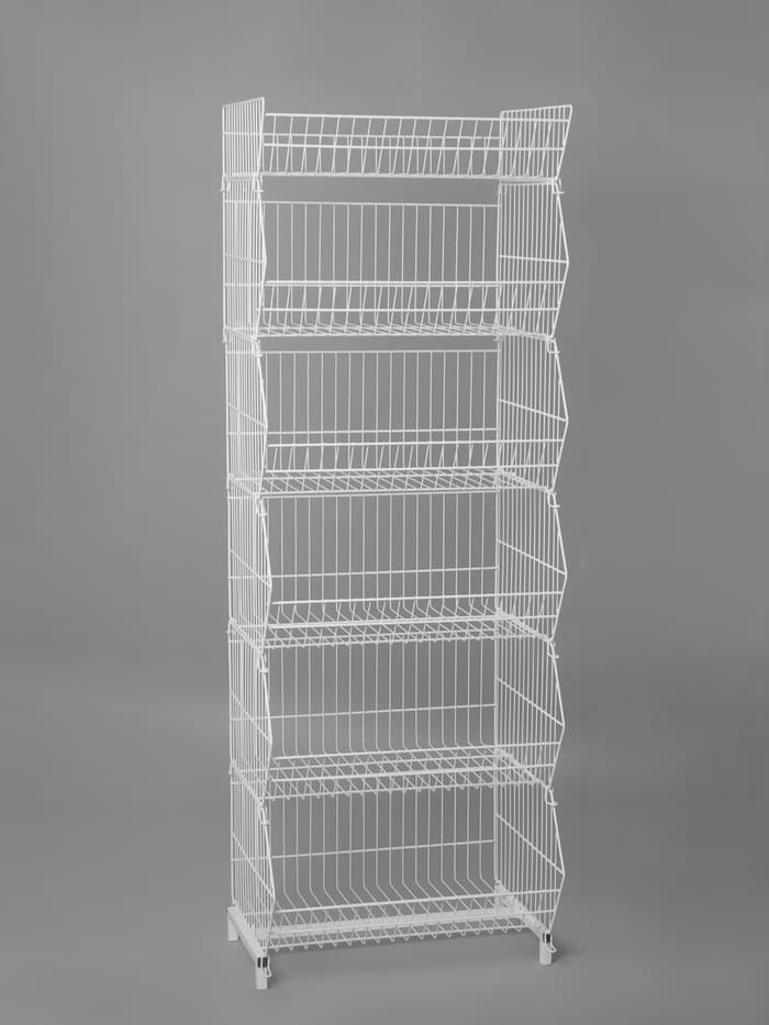 Горка-накопитель из шести корзин, 60×45×178, белая